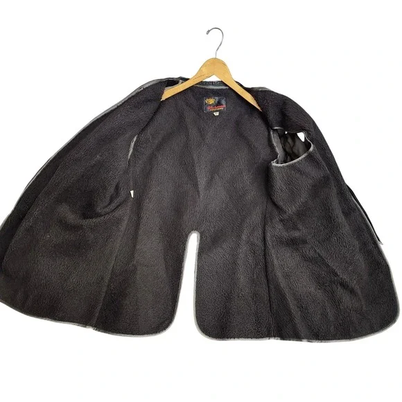 Vtg Richmand Brothers Double Breasted Belted Leather 70's Trench Coat Mens 42 - Picture 2 of 8